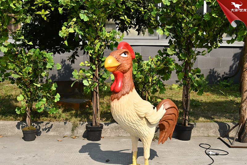 卡通動物雕塑，仿真公雞