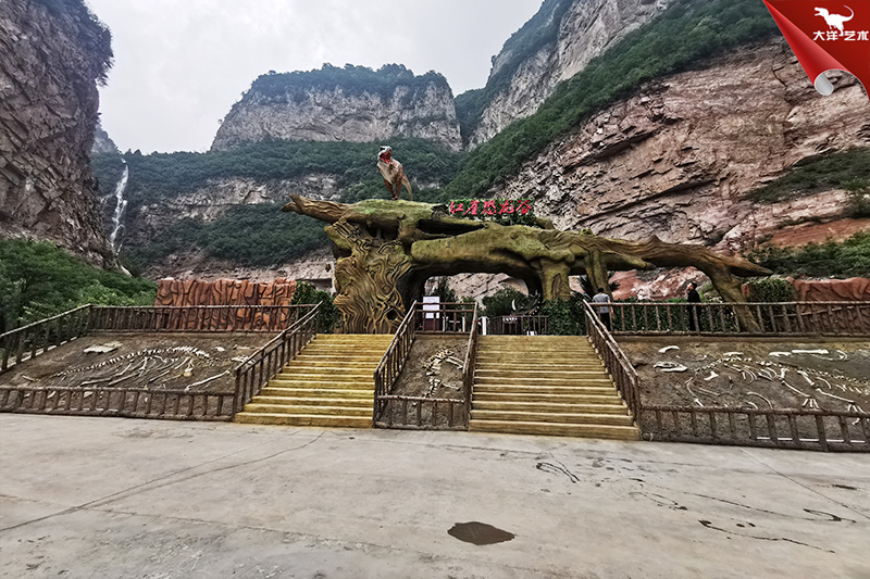 恐龍化石骨架，埋藏式恐龍化石骨架制作